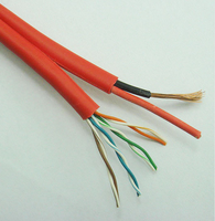 Kabel LAN Cat5e Tembaga + 2 Inti Tembaga Kabel Daya Terintegrasi
