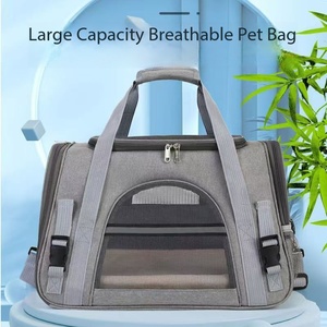 Nylon Polyester Portable Pet Sac À Dos Solide Motif Chien Chat Transporteurs pour <span class=keywords><strong>Avion</strong></span> Voiture Voyage Fermeture Éclair Épaule Transportant Sac De Voyage - Product Image 2
