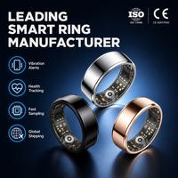 Bague connectée avec alerte par vibration, notification d'appels et SMS, moniteur de fréquence cardiaque, SpO2, suivi du sommeil, étanche IP68, fabricant OEM/ODM avec logo personnalisé