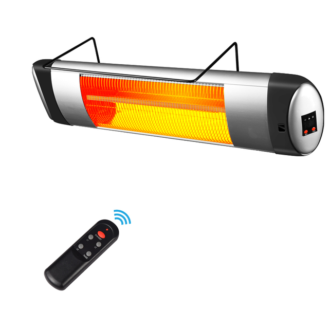 Wall Mounted 1500W Electric Infrared Carbon Fiber Outdoor Patio Heater Remote Controlled Fast Heating Metal