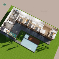 Villa Modular Prefabricada de 4 Dormitorios y 3 Baños, Villa Modular de Una Planta con Piscina y Bañera de Hidromasaje