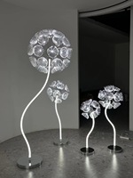 Personnalisé Décoratif Jardin Vacances Led IP65 lumière Fibre Optique Pissenlit Fleur Réverbère Plante Sculpture Lumineuse