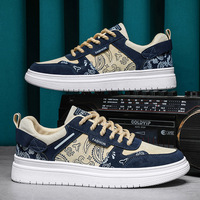 Baskets basses décontractées pour hommes, vert bleu, légères, tige en PU, semelle extérieure en caoutchouc, tendance, polyvalentes, chaussures décontractées pour étudiants