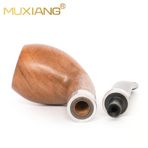 Muxiang Tobacco Pipe Straight Type Rosewood Aluminum Ring Handle 3mm Filter For Beginners - Product Image 3