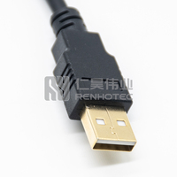 M12 4 pines código A hembra a USB 2,0 conjunto de cable macho 3M AWG26