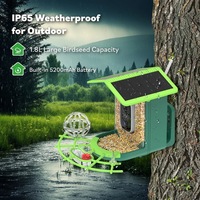 Caméra de mangeoire à oiseaux intelligente à énergie solaire avec IA, 4MP, 4K HD, diffusion en direct et identification de plus de 10 000 oiseaux
