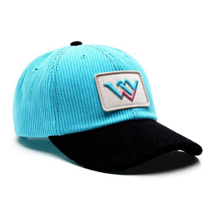 Casquette de baseball non structurée à 5 panneaux, ajustable et personnalisable, avec logo brodé, bicolore, en velours côtelé, Oxford et à pois léopard - Product Image 5