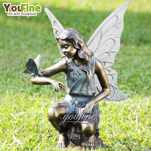 Döküm antik bronz bahçe peri heykeli satılık - Product Image 5