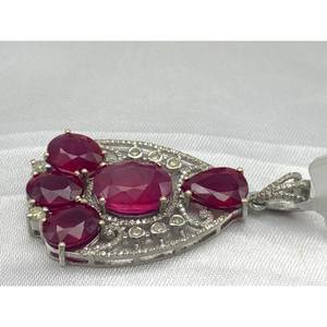 Nuevo Colgante de RUBÍ de Lujo Más Vendido, Plata de Ley 925, Regalo para Fiestas, Bodas, Compromisos, Ceremonias Religiosas y Eventos - Product Image 6