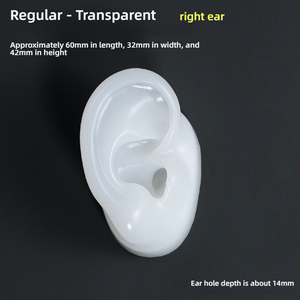 Modèle d'oreille en silicone souple, simulation d'oreille humaine pour l'entraînement au nettoyage des oreilles, la présentation de boucles d'oreilles, les écouteurs et la pratique des piercings - Product Image 5