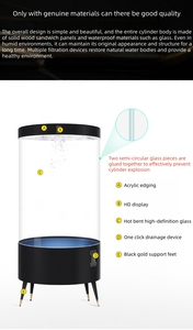 Aquarium cylindrique intelligent sur pied pour poissons rouges, avec filtration automatique et faible changement d'eau, en verre, pour salon - Product Image 5