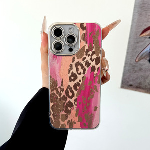 Funda de Teléfono Acrílica con Estampado de Leopardo Rojo Rosa, Compatible con 15/14 para 17 AIR, Lente Rosa Brillante, Resistente a Caídas - Product Image 4