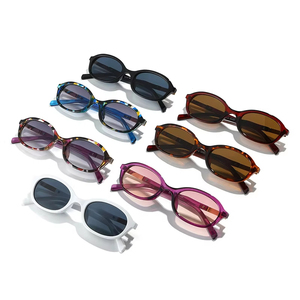 Logo Custom 2026 Retro Unisex Colorful <b>Leopard</b> <b>Print</b> Light Weight UV400 Full Rim Small Frame Oval <b>Sunglasses</b> - Product Image 4