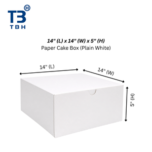 Caja para Pastel Extra Grande de Papel, 14x14x5 Pulgadas, Blanca, para Empacar Productos de Panadería, para Hoteles, Banquetes y Eventos, Compatible con OEM y ODM, Directo de Fábrica - Product Image 1