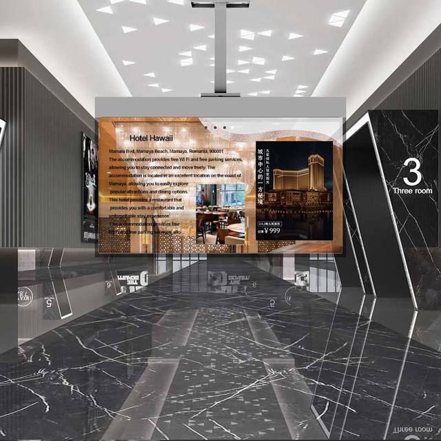 Ceiling Mount Hanging 55 Inch 1080P Oled Transparent Display Screen Module Panel For Hotel Airport Exhibitions