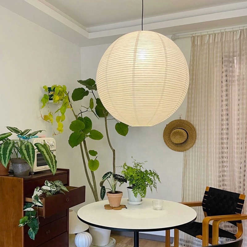 Nofy Japanese Creative Handmade Rice Paper Chandelier - Wabi Sabi LED Pendant Lamp