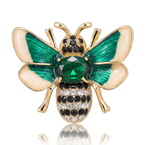 Broche vintage en forme d'abeille pour <span class=keywords><strong>homme</strong></span> et femme, petite broche en strass, insecte, pour accessoires vestimentaires de mariage, vente en gros - Product Image 2