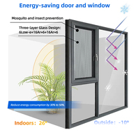 Ventanas abatibles SINDRE de aleación de aluminio con inserciones de GFRP y aislamiento térmico, resistentes a huracanes, para villas.