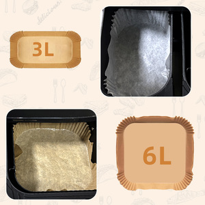 Papel para freidora de aire Philips NA350 de 3L y 6L, papel de silicona desechable para hornear, para uso en panadería y cocina. - Product Image 1