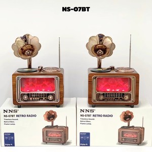 Radio rétro sans fil NS-06BT avec lampe flamme BT, radio FM/AM/SW3, haut-parleurs à batterie rechargeable, prise en charge TF/USB, radio vintage - Product Image 3