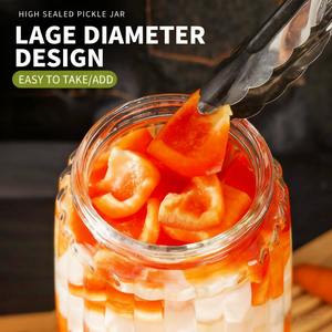 Pot <span class=keywords><strong>de</strong></span> fermentation manuel et automatique pour kimchi en verre, 36 oz, 46 oz, 60 oz, durable, multifonctionnel, moderne, récipient à cornichons, bouchon à air, pour la <span class=keywords><strong>maison</strong></span> - Product Image 3