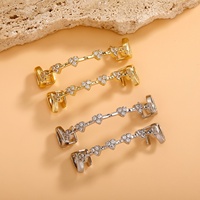 HCG-282 Grillz de Latón, Dientes de Oro de Moda, Venta Directa de Fábrica, Engaste de Circonita Fina, Estilo Casual Diario Urbano, Personalidad Rap