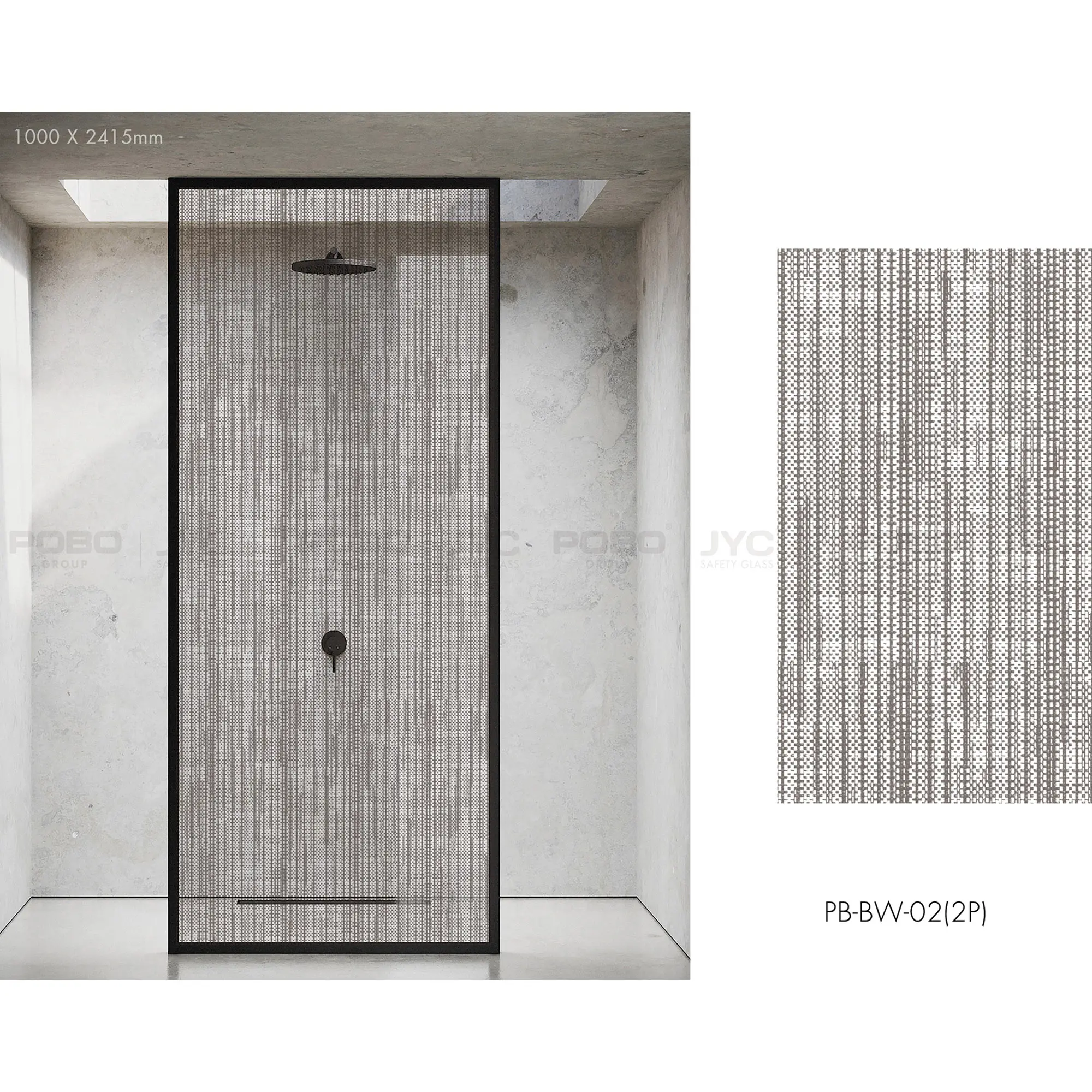 Cabina de ducha de vidrio templado de tendencia minimalista, Partición de vidrio de ducha, vidrio de puerta de ducha de seguridad impermeable