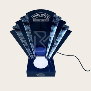 ที่วางขวดเหล้าดีไซน์พัดลมแบบพับได้พร้อมไฟ LED พัดลมพับได้หรูหราสำหรับจัดแสดงนิทรรศการ - Product Image 6