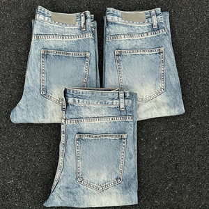 Jeans bleus de haute qualité, doublement cousus, résistants et lavés, pour hommes et femmes, adaptés à la mode haut de gamme. - Product Image 6