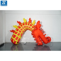 Dragon suspendu gonflable Sculpture d'art décoratif commercial Sculpture de dragon gonflable personnalisée Personnage de dessin animé