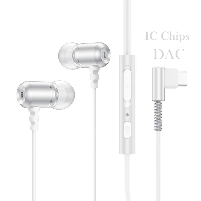 Digital Audio Decoding JL Heavy BASS Stereo Type-C Wired In-Ear IPX-5 Waterproof Custom Fit 1.2M Cord Game Headphone Universal