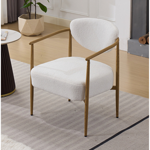 White Teddy Velvet Chair With <b>Foam</b> Cushion Living Room Bedroom Chair - Product Image 6
