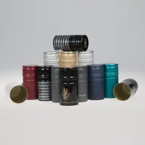 Different Color Metal Aluminum Screw Caps With Tinfoil Liner Cap For Wine Bottle