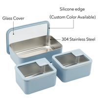Boîte à lunch personnalisable en gros, conteneur alimentaire modulaire avec insert en acier inoxydable 304, personnalisation du logo et de l'emballage pour enfants