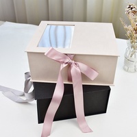 Caja de papel de lujo para el cuidado de la piel, embalaje de cartón para ropa/REGALO/zapatos con ventana transparente