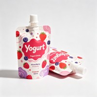 Sachets Doypack personnalisables en gros de 150 ml, 200 ml, 300 ml, de qualité alimentaire, pour jus, sachets à bec verseur pour aliments pour bébés, sachets souples pour purée