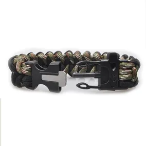 550 paracord bracelet weaves style, whistle flint fire starter buckle paracord bracelet