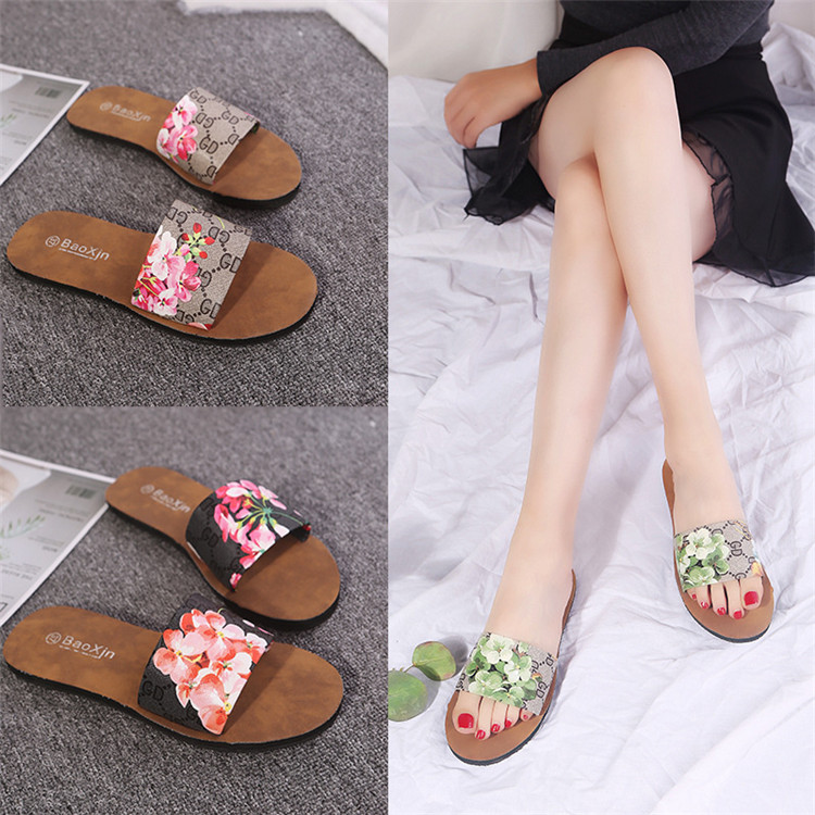 2021 Summer Cork Slippers Beach Flat Slides Shoes Plus Size Casual Sandals Non-slip Platform Slippers