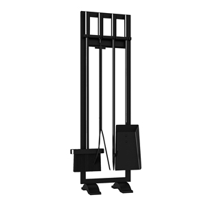 Ensemble de 5 outils de <span class=keywords><strong>cheminée</strong></span> robustes en fer forgé avec support, pioche, pinces, pelle, brosse, accessoires <span class=keywords><strong>pour</strong></span> foyer intérieur et poêle <span class=keywords><strong>à</strong></span> <span class=keywords><strong>bois</strong></span> - Product Image 1
