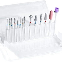 Jeu de 14 forets à ongles, kit de forets rotatifs professionnels pour enlever les cuticules en diamant