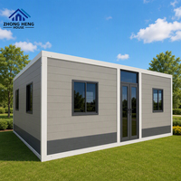 Maison conteneur en acier extensible de luxe 20ft 40ft, moderne, triple usage, 2 chambres, préfabriquée, modulaire, pour villa, entrepôt, complexe hôtelier, gîte
