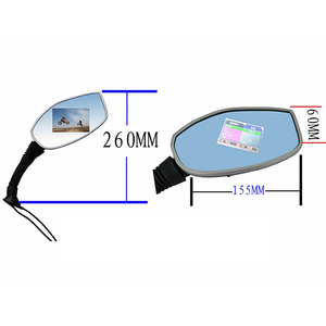 Rétroviseur de moto DVR, rétroviseur de moto CE OEM2, caméra LCD étanche à 2 canaux, universel pour voiture - Product Image 1