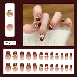 <span class=keywords><strong>Faux</strong></span> <span class=keywords><strong>ongles</strong></span> à presser très demandés, forme amande, ovale, cercueil, avec motif diamant, avec <span class=keywords><strong>colle</strong></span> - Product Image 3