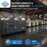 Générateur diesel Weichai JSST 20 kVA 30 kVA 100 kVA triphasé super silencieux pour alimentation de secours