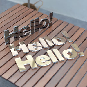 Auto-adhésif acrylique or en trois dimensions personnalisé 3D lettre mur logo logo - Product Image 1