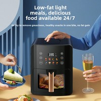 Four électrique multifonctionnel de cuisine 1300W avec protection contre la surchauffe, friteuse à air intelligente grande capacité 5L sans huile et visible