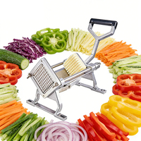 Aardappelchips-snijder 13x13mm Robuust rooster BBQ-gedeelte Dik uniform 304 roestvrij staal Motor 10kg/u