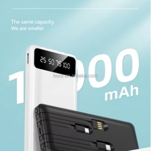 Batterie externe 4-en-1 5000/10000mAh, chargeur tout-en-un avec câbles intégrés et double ports |   Batterie portable pour téléphones - Product Image 2