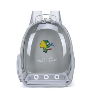 Portable oiseau clair sac à dos perroquet petit animal de compagnie sac de transport accessoire cage à oiseaux oiseau voyage sac à dos transportant mangeoire - Product Image 3