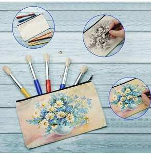 Estuche de Lona Personalizable con Logotipo, para Lápices y Cosméticos, Multiusos, para Viaje, con Cierre - Product Image 3